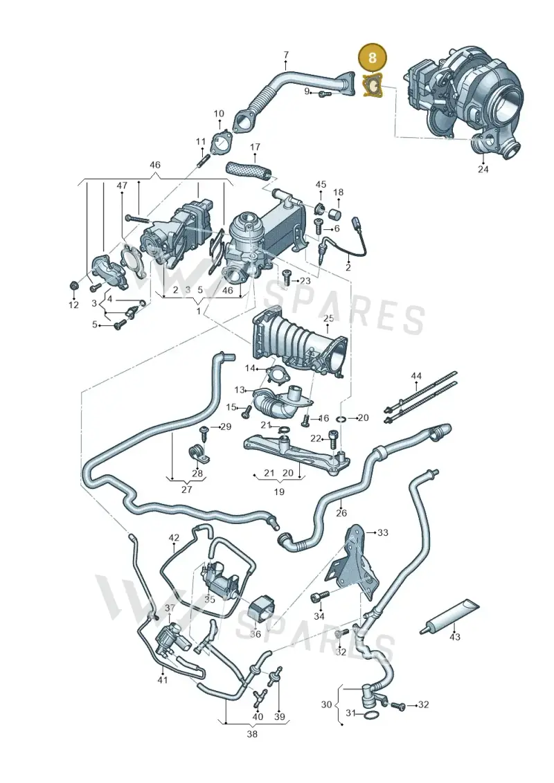 059131357R — Audi A6 2.0 (2018-) diagram 838131400, position 8