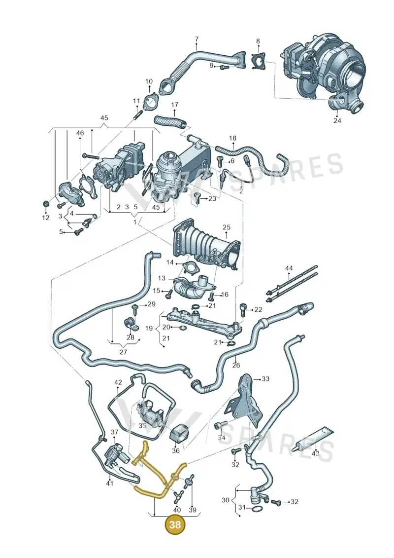 059131375J — Audi A4 2.0 (2015-2019) diagram 788131400, position 38