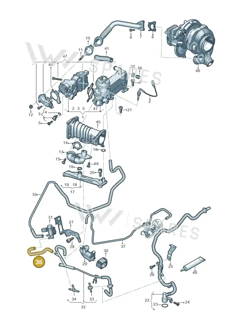 059131377K — Audi A6 2.0 (2018-) diagram 435131400, position 36