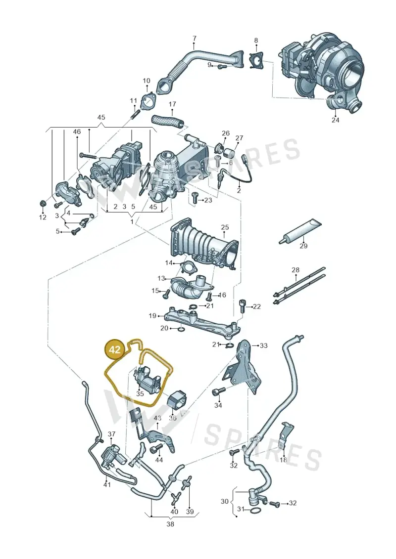 059131386E — Audi Q8 Quattro 3,0 (2018-) diagram 429131200, position 42