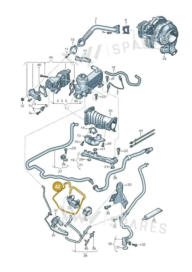 059131386G — Audi A5 Sportback (2016-2020) diagram 788131400, position 42