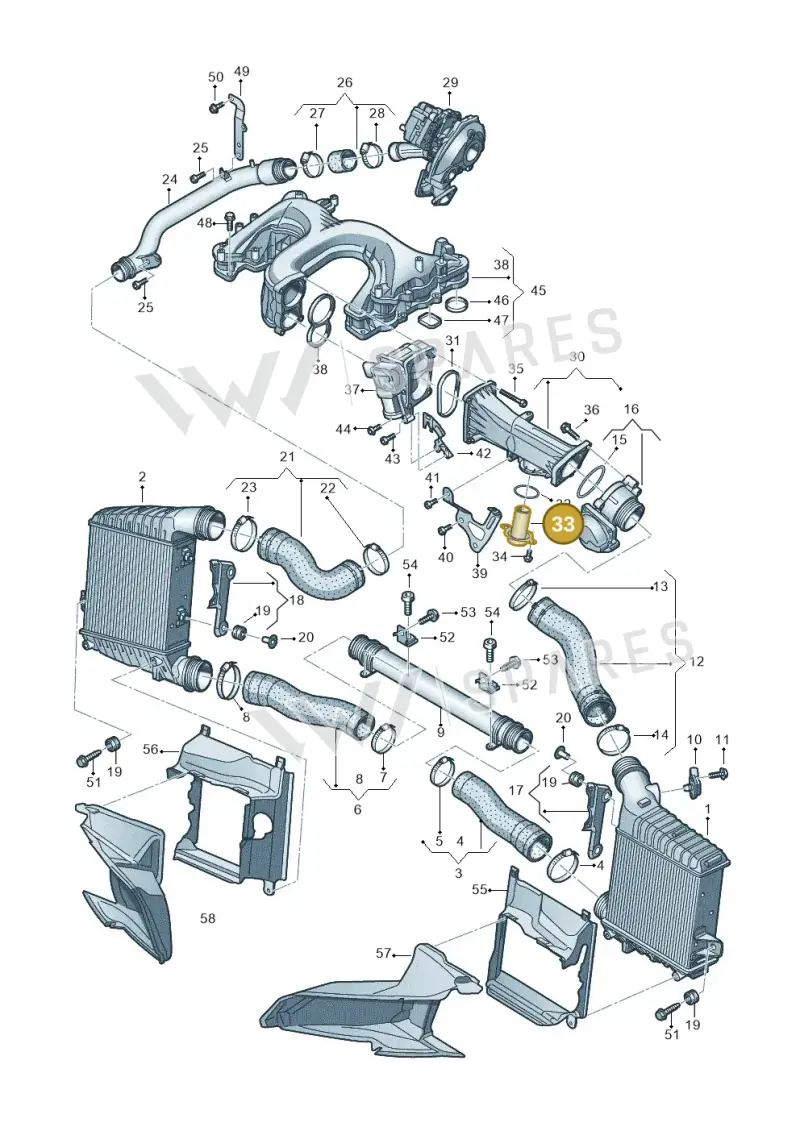 059131534C — Audi A8L qu. 3.0 TDI (2013-2018) diagram 696145480, position 33