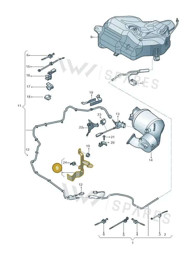 059131561G — Audi A7 Sportback (2014-2018) diagram 798201360, position 9