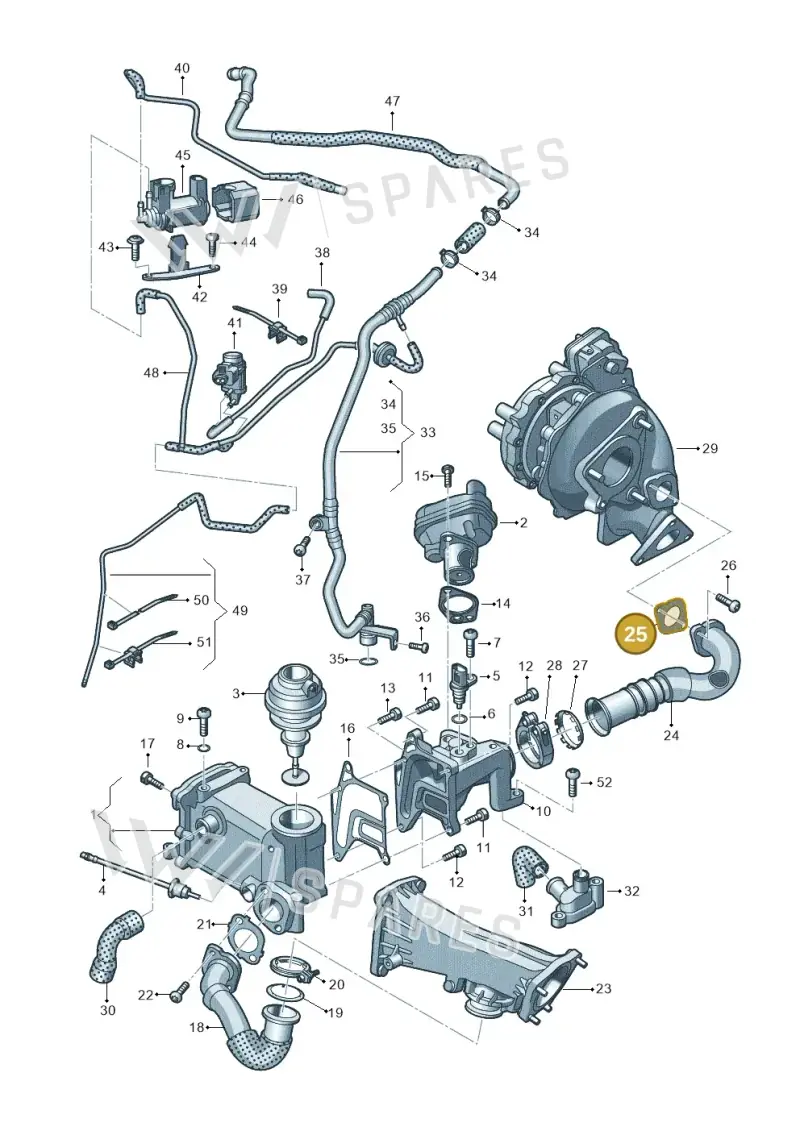 059131599K — Audi A7 Sportback (2014-2018) diagram 675131130, position 25