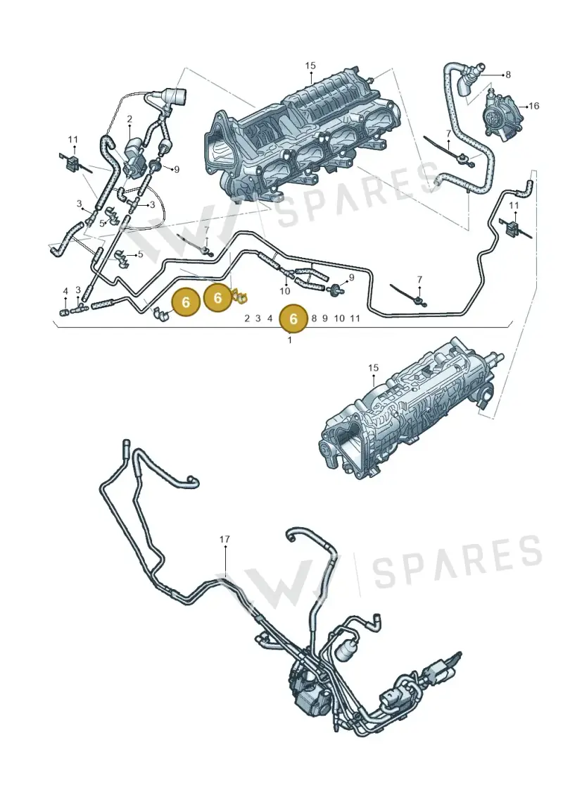 059131694M — Audi A7 Sportback (2014-2018) diagram 696133360, position 6