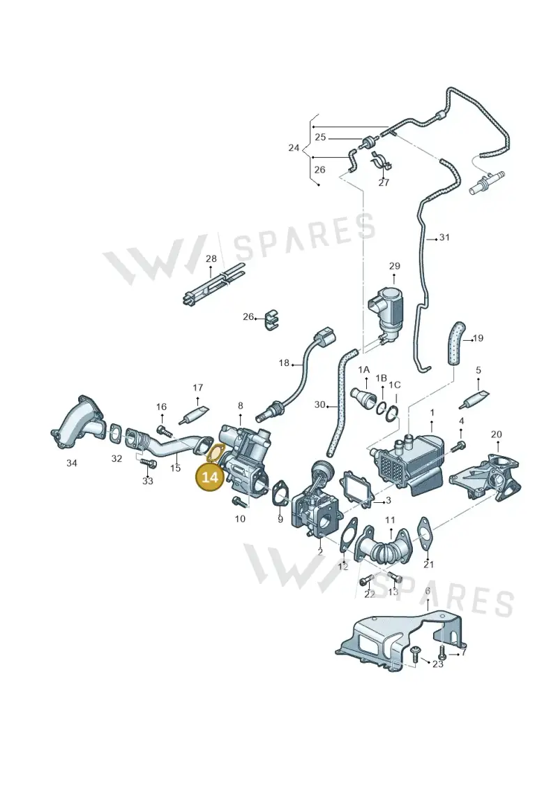 059131797G — Audi Q7 qu. 3.0 TDI (2009-2015) diagram 631131550, position 14