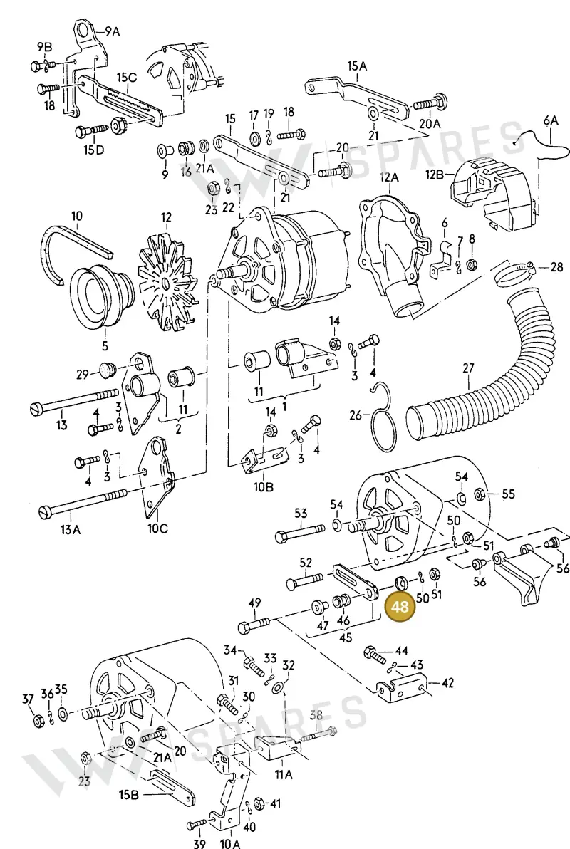 059903265A — Audi 4000 S (1984-1987) diagram 003111000, position 48
