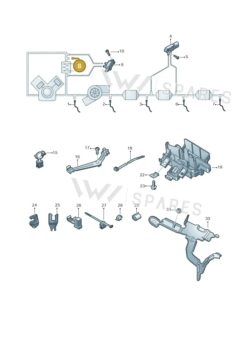 059906088DR — Audi A8L (2017-2022) diagram 838906010, position 8