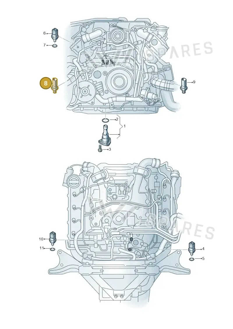 059919081G — Audi A8L qu. 3.0 TDI (2013-2018) diagram 771919600, position 8