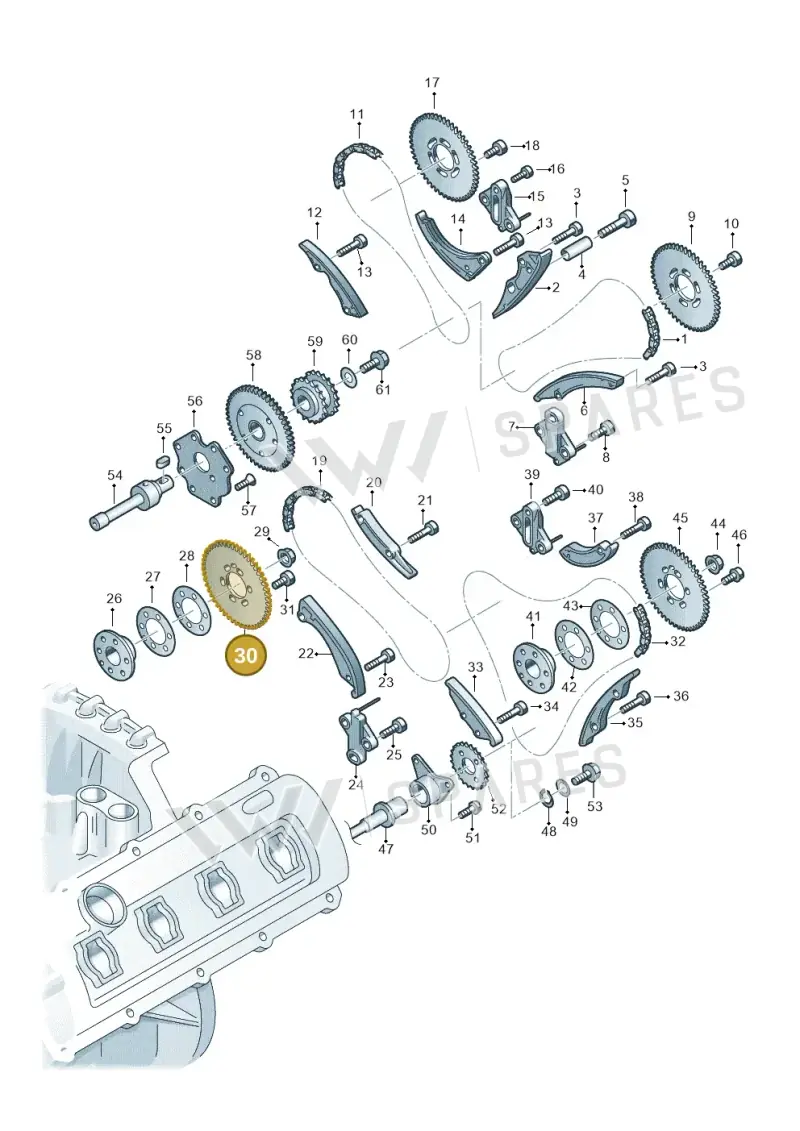 05A109116 — Audi Q7 qu. 3.0 TDI (2009-2015) diagram 493109350, position 30