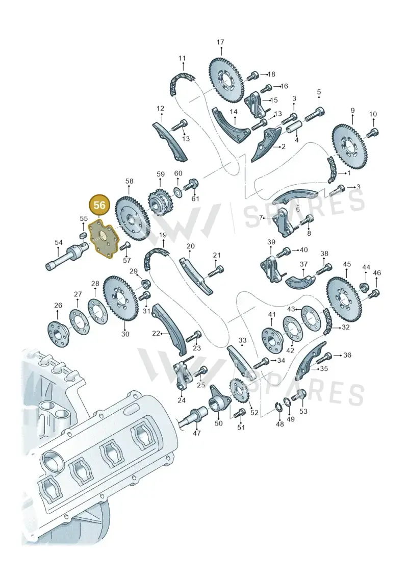 05A109167A — Audi Q7 qu. 3.0 TDI (2009-2015) diagram 493109350, position 56