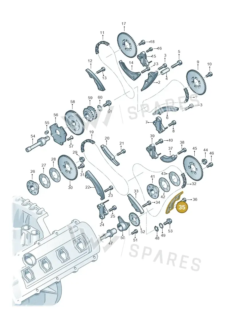 05A109514A — Audi Q7 qu. 3.0 TDI (2009-2015) diagram 493109350, position 35