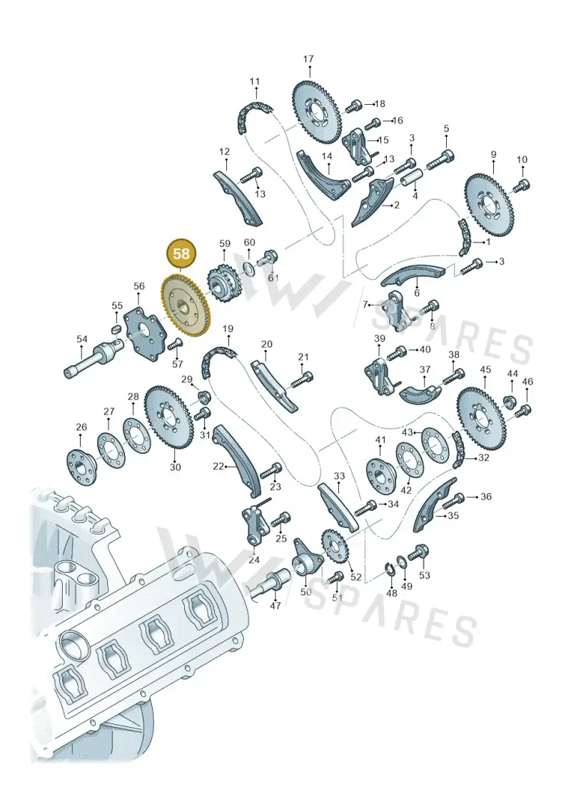 05A109564B — Audi Q7 qu. 3.0 TDI (2009-2015) diagram 493109350, position 58