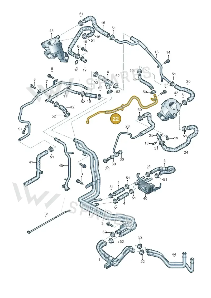 05A121491A — Audi Q7 qu. 3.0 TDI (2009-2015) diagram 493121420, position 22
