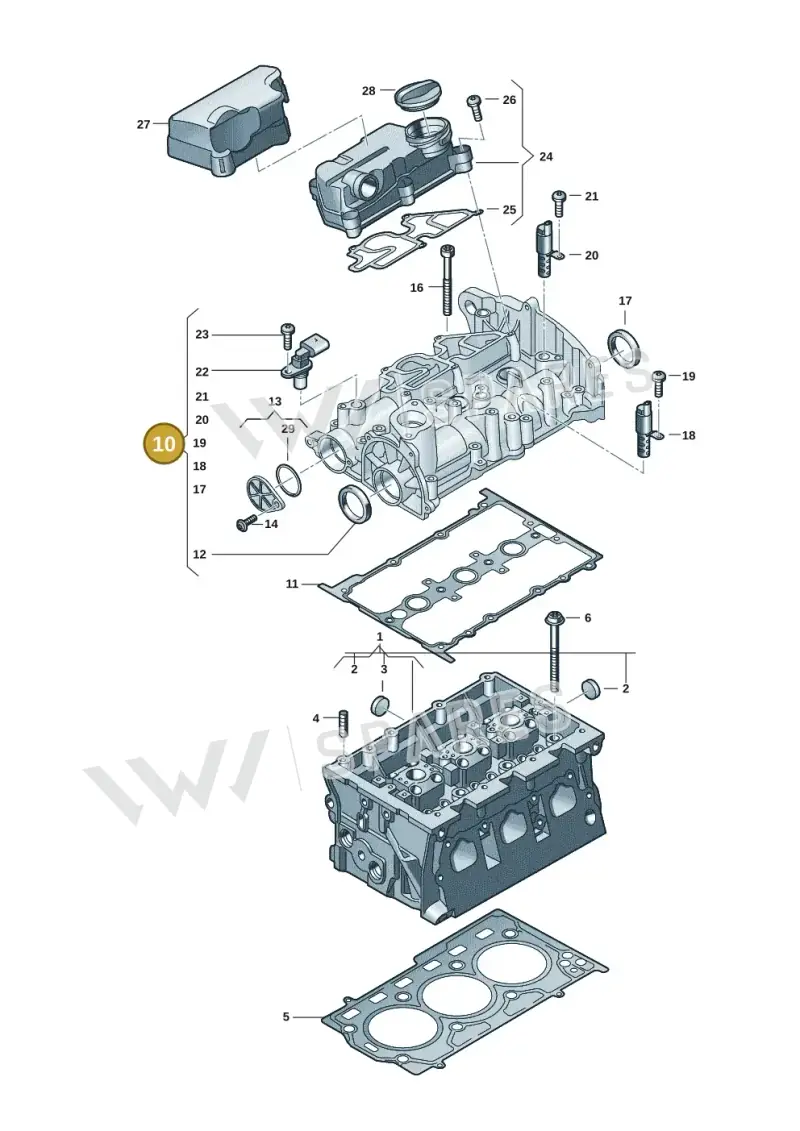 05C103469B — Audi A1 sportback 1.0 (2018-) diagram 5h0103040, position 10