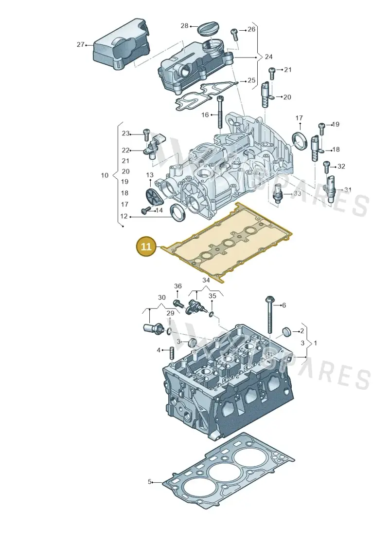 05C103483 — Audi A3 Sportback (2019-2021) diagram 596103023, position 11