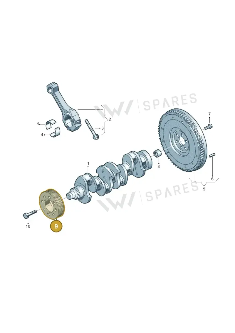 05C105243E — Audi A1 sportback 1.0 (2018-) diagram 890105140, position 9