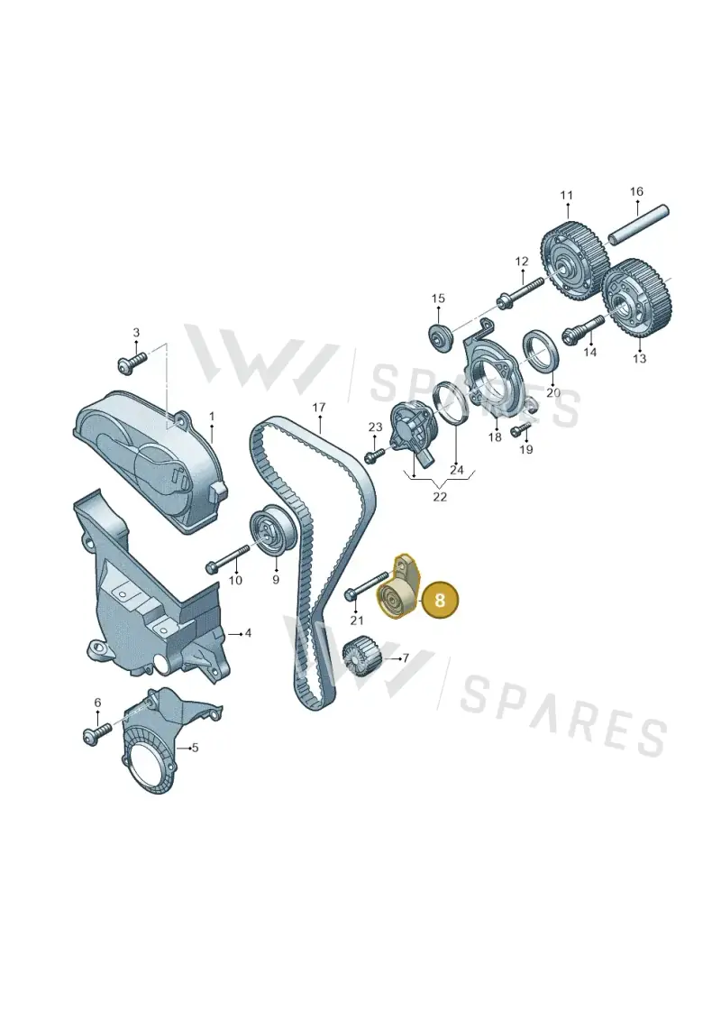 05C109244 — Audi A3 Sportback (2019-2021) diagram 596109031, position 8
