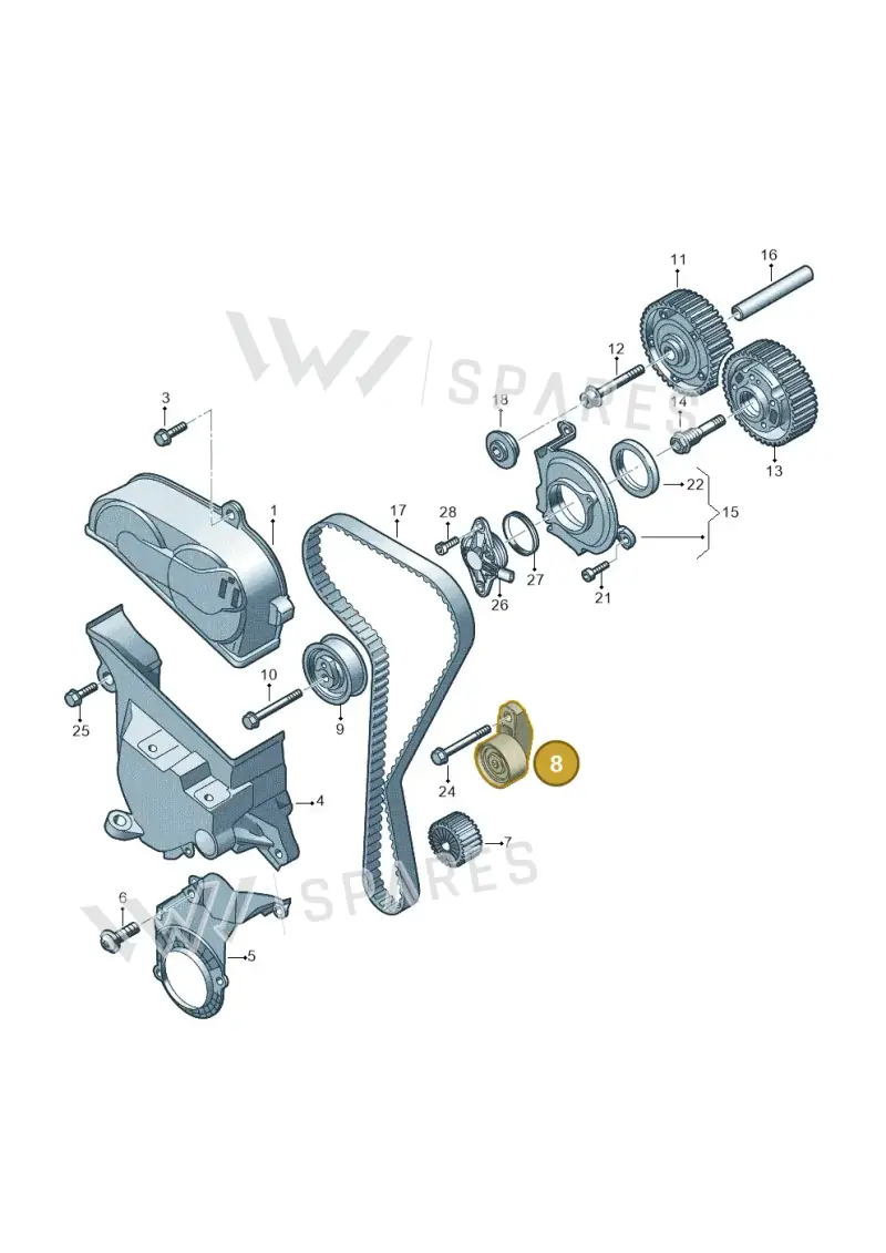 05C109244A — Audi A3 Sportback (2019-2021) diagram 813109051, position 8