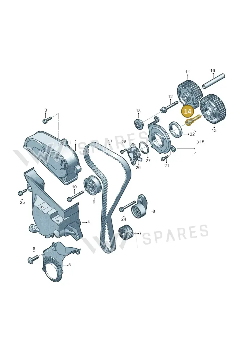05C109257B — Audi A1 sportback 1.0 (2018-) diagram 813109051, position 14