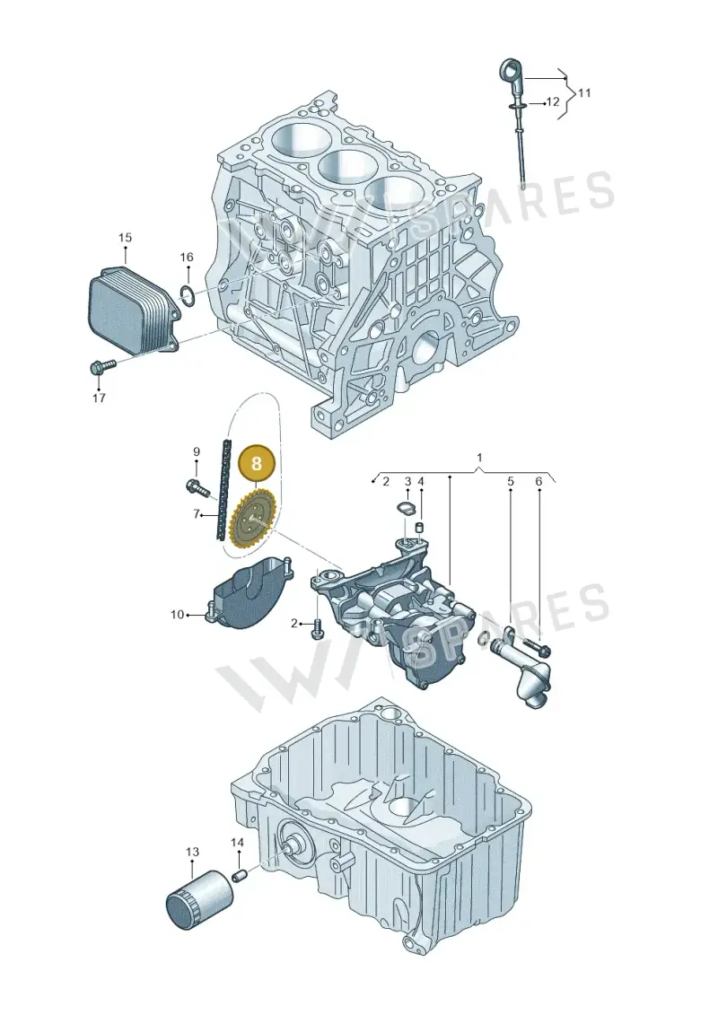 05C115121A — Audi A1 sportback 1.0 (2018-) diagram 587115010, position 8