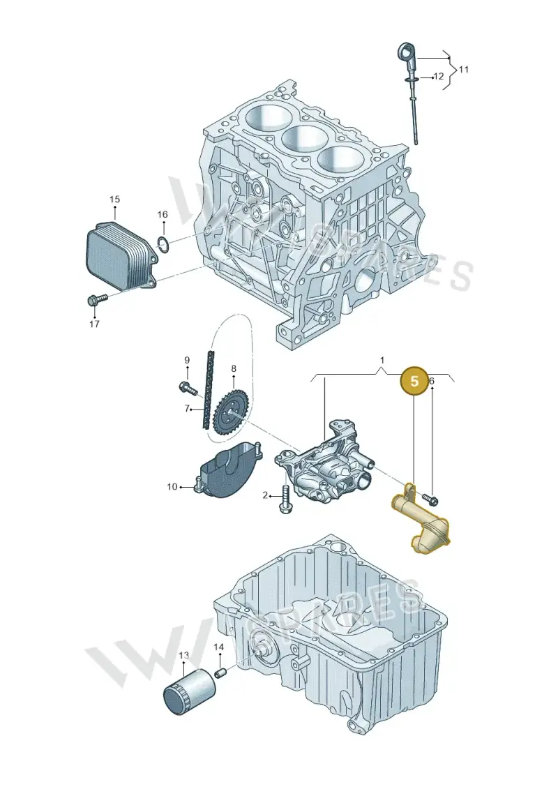 05C115251 — Audi A3 Sportback (2019-2021) diagram 596115002, position 5