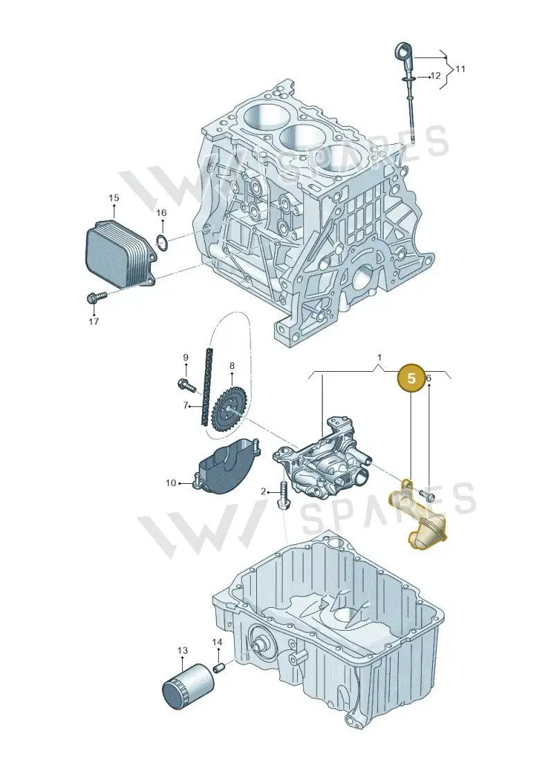 05C115251B — Audi A3 Sportback (2019-2021) diagram 596115002, position 5