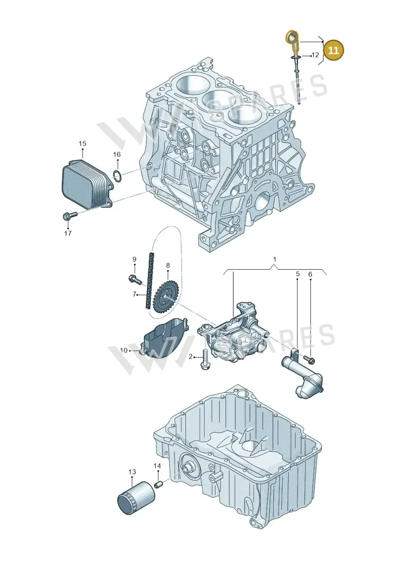 05C115611G — Audi A3 Sportback (2019-2021) diagram 596115002, position 11
