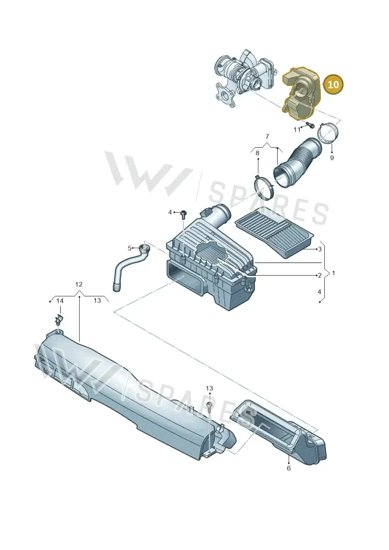 05C129654C — Audi A1 sportback 1.0 (2018-) diagram 587129050, position 10