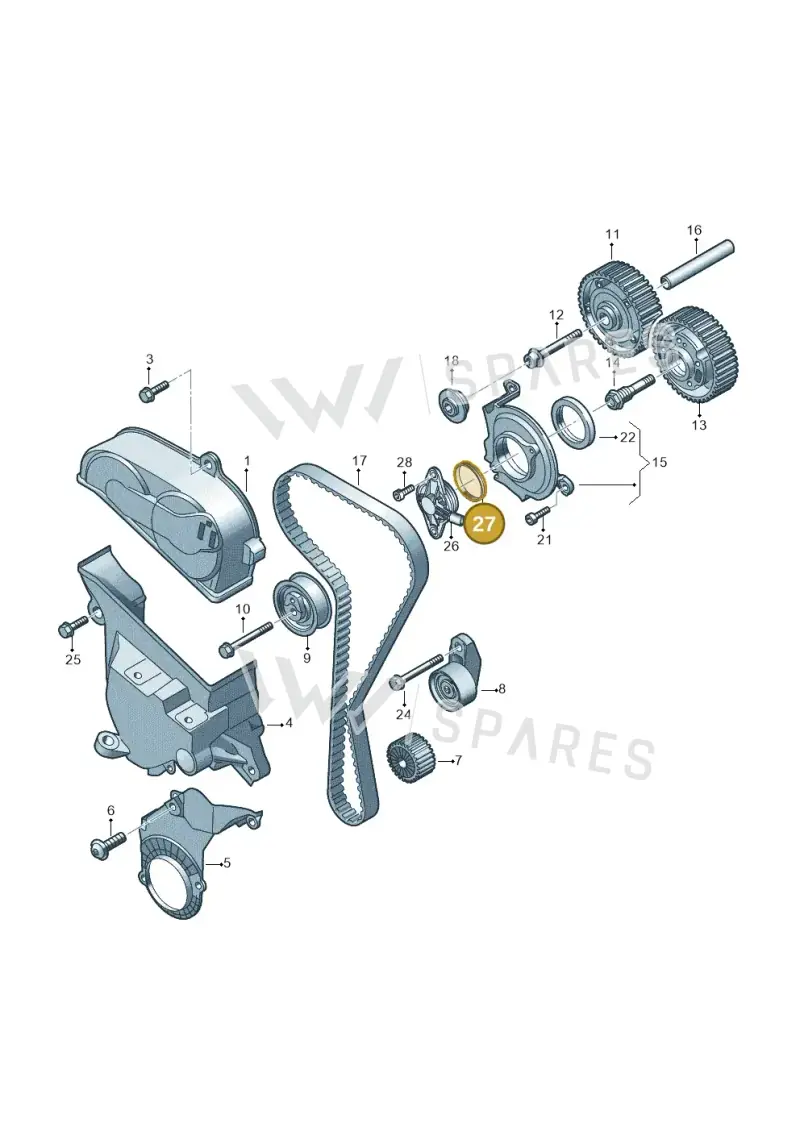 05C906145A — Audi A1 sportback 1.0 (2018-) diagram 813109051, position 27