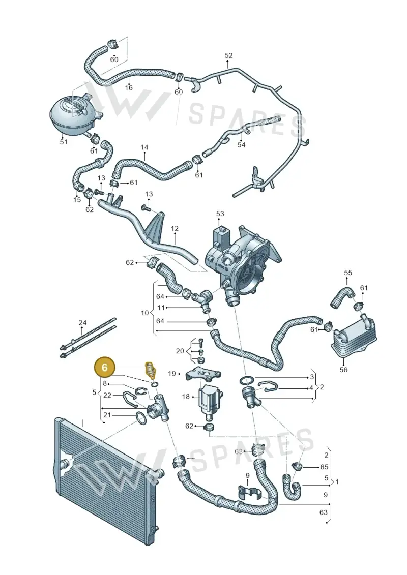 05C919501 — Audi A3 Sportback (2016-2020) diagram 890121090, position 6