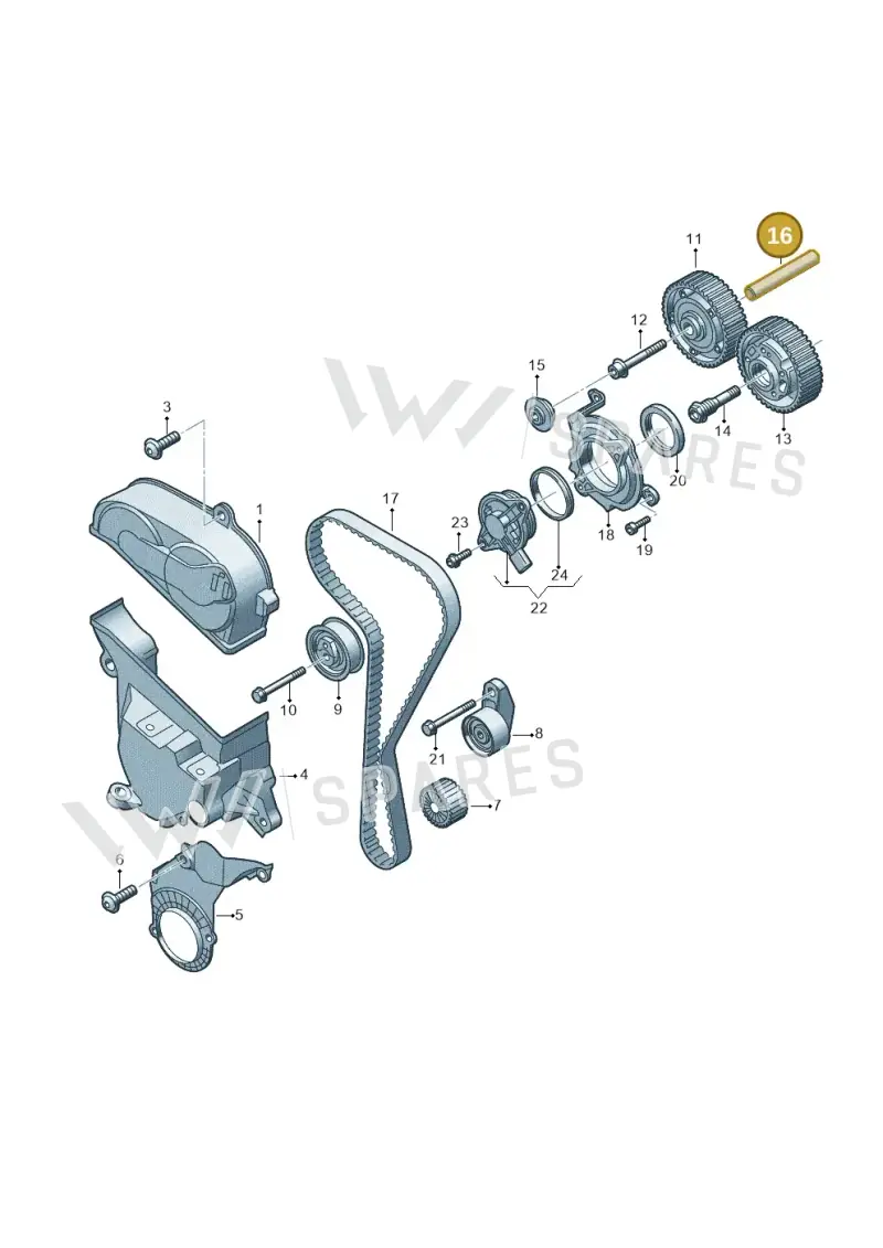 05E103825 — Audi A1 sportback 1.0 (2018-) diagram 596109031, position 16
