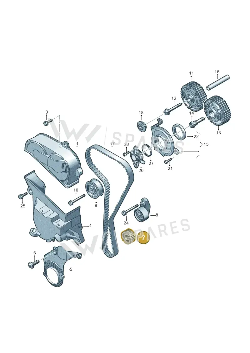 05E105263B — Audi A3 Sportback (2019-2021) diagram 813109051, position 7