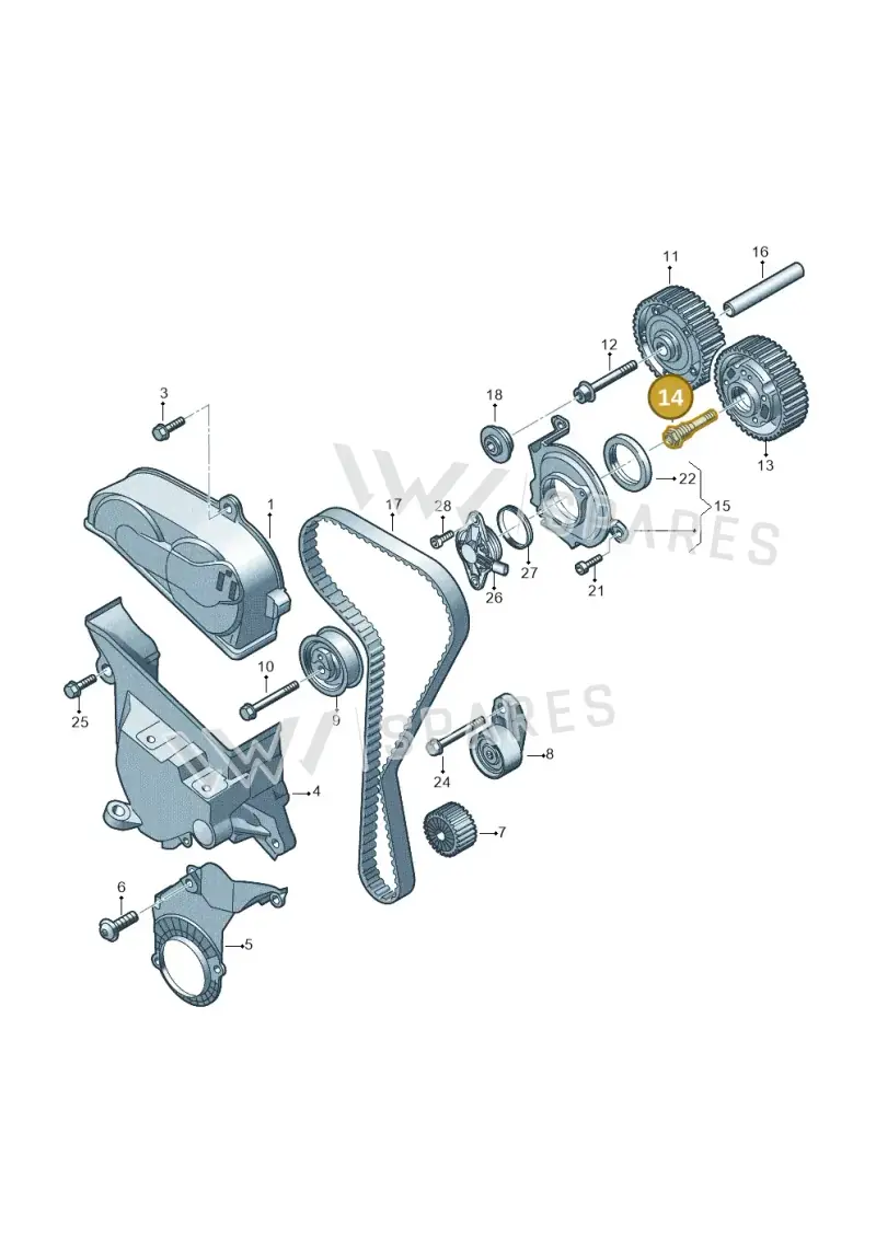 05E109257A — Audi A3 Sportback (2019-2021) diagram 813109051, position 14