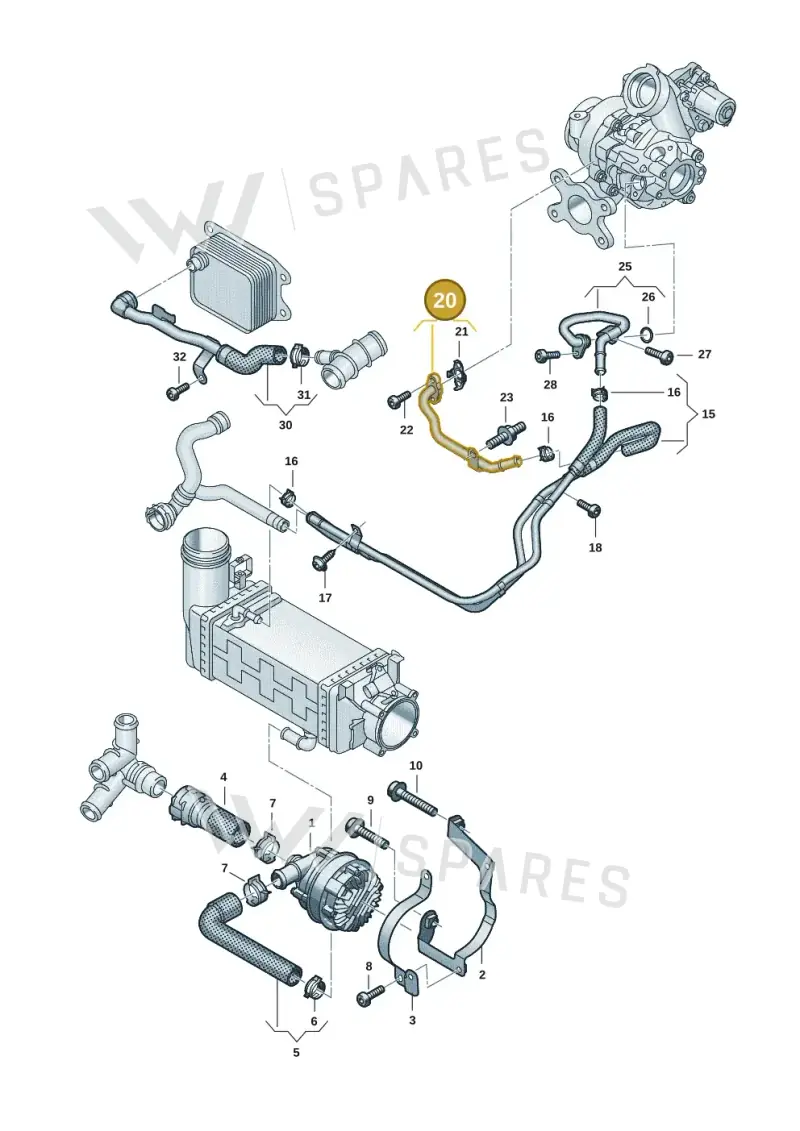 05E121497H — Audi A3 Sportback (2019-2021) diagram 05e121005, position 20