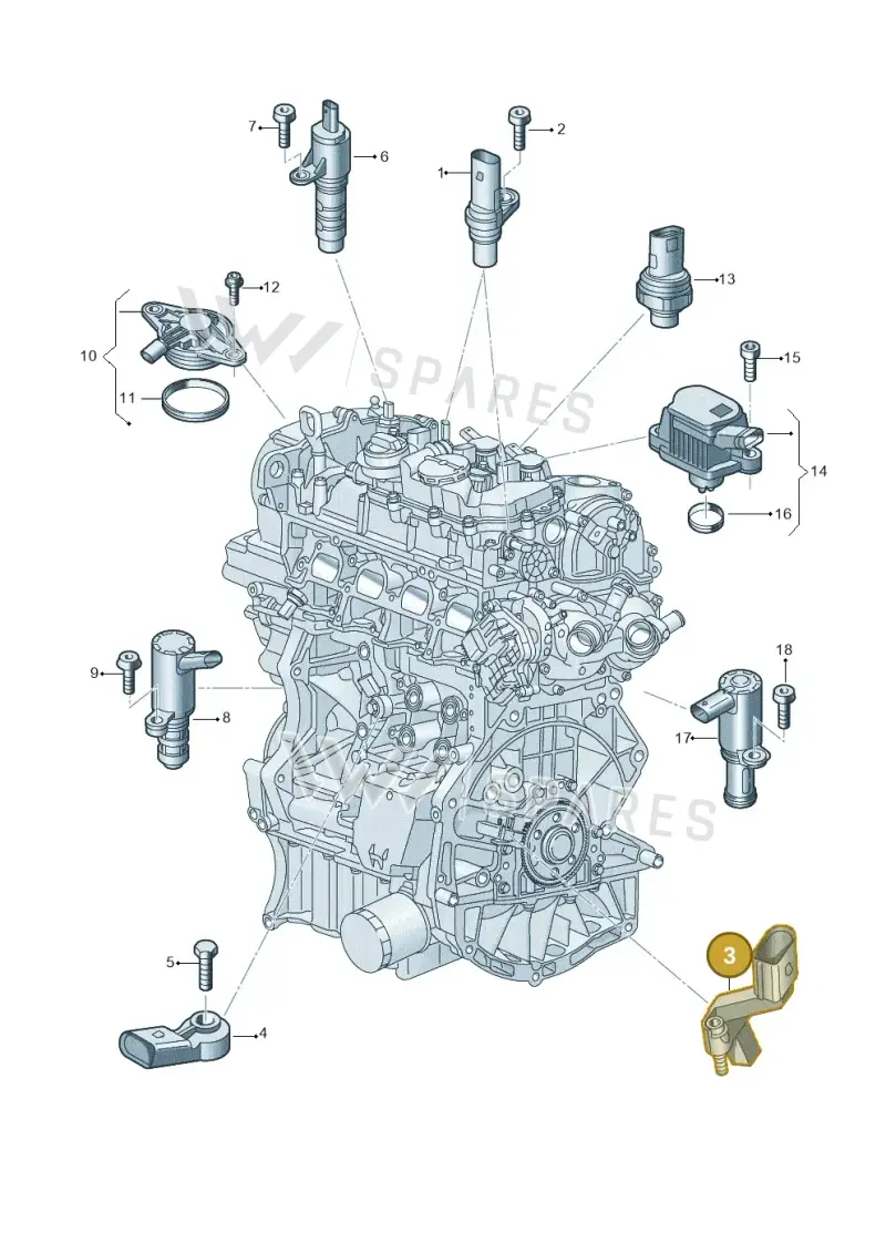 05E906433E — Audi A1 sportback 1.0 (2018-) diagram 907601111, position 3