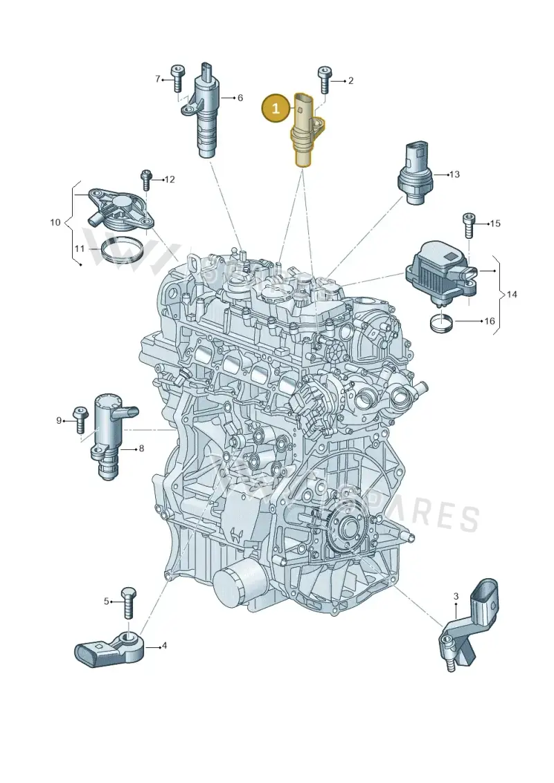 05E907601D — Audi A3 Sportback (2019-2021) diagram 907601006, position 1