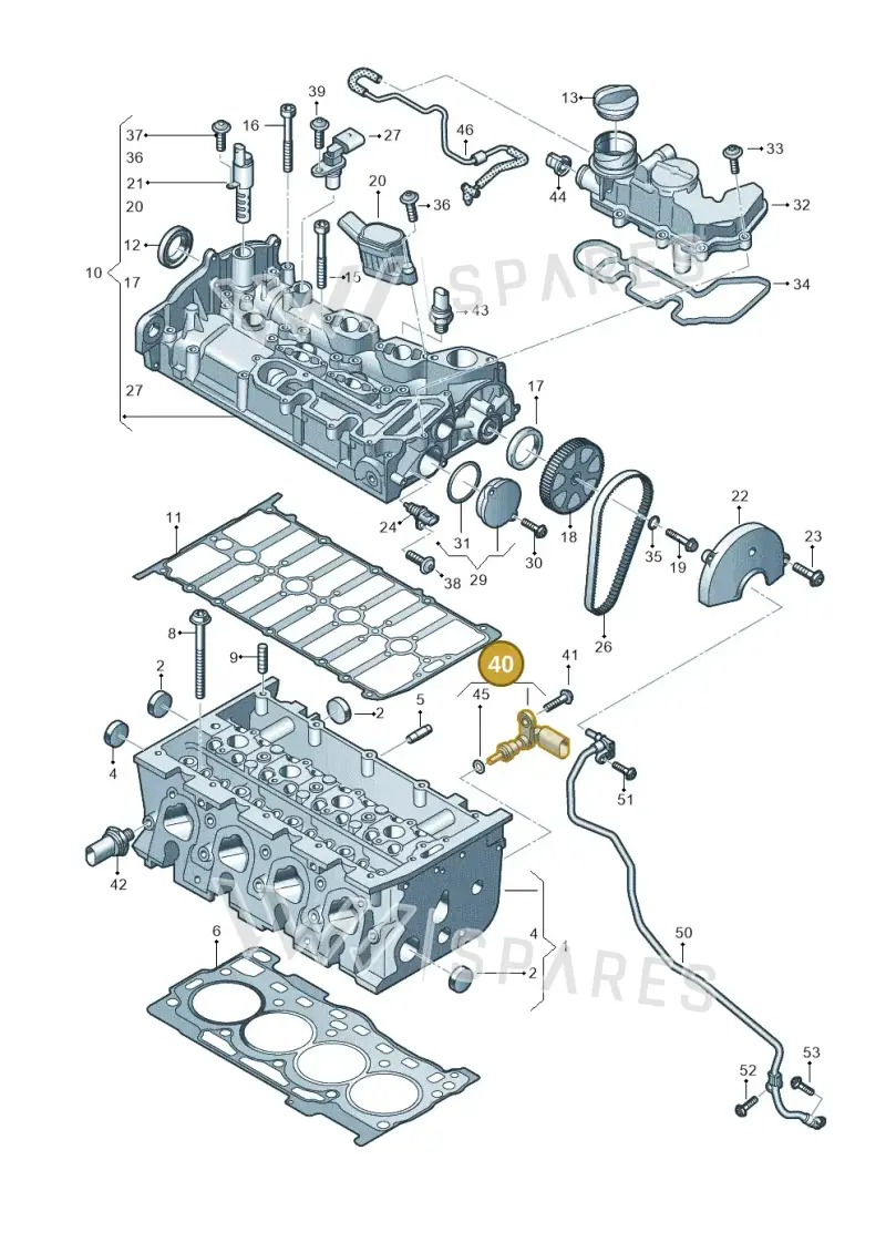 05E919501E — Audi A3 Sportback (2019-2021) diagram 597103030, position 40