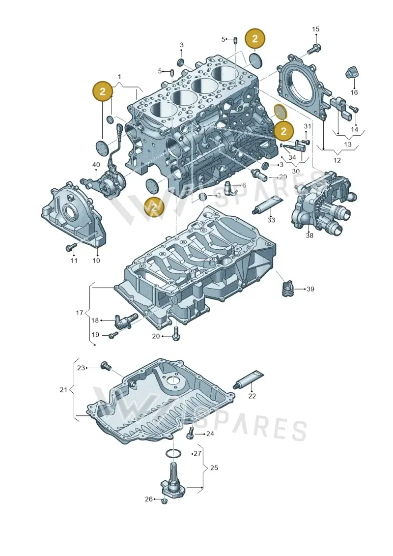 05L103113B — Audi A3 Sportback (2019-2021) diagram 596103500, position 2