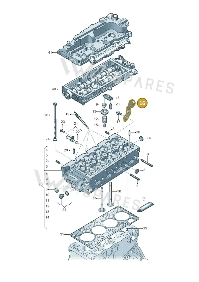 05L103390 — Audi A5 Limo 2.0 (2024-) diagram 8wh103600, position 16