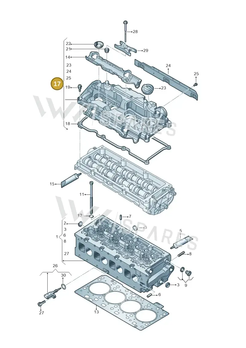 05L103469D — Audi A3 Sportback (2019-2021) diagram 596103611, position 17