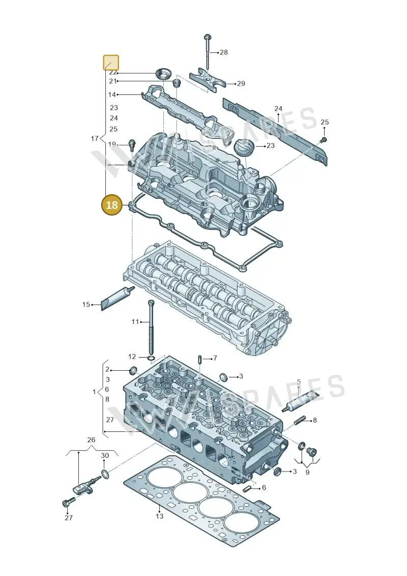 05L103483F — Audi A3 Sportback (2019-2021) diagram 596103611, position 18