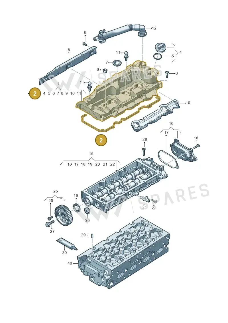 05L103483F — Audi A5 Limo 2.0 (2024-) diagram fys103700, position 2