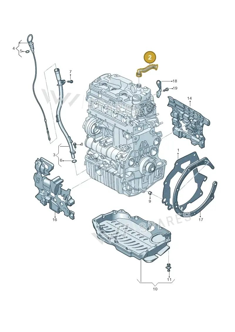 05L103493A — Audi A3 Sportback (2019-2021) diagram 596100800, position 2
