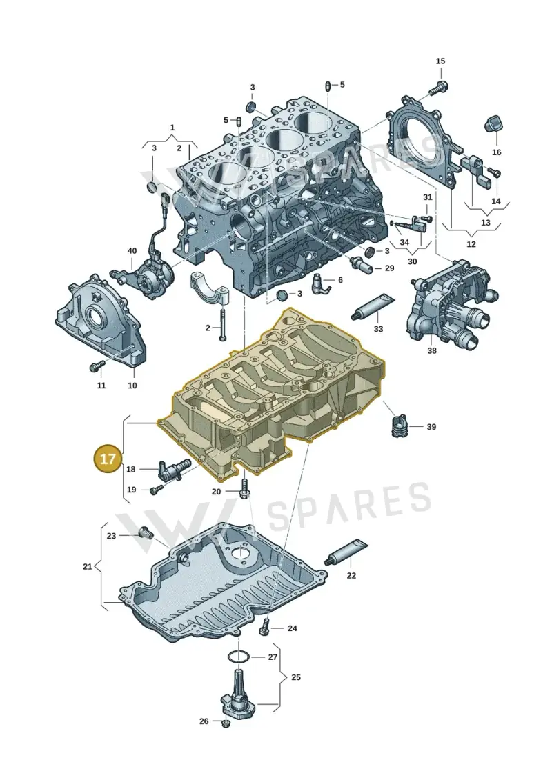 05L103603L — Audi Q2 2.0 TDI (2016-2018) diagram 596103501, position 17