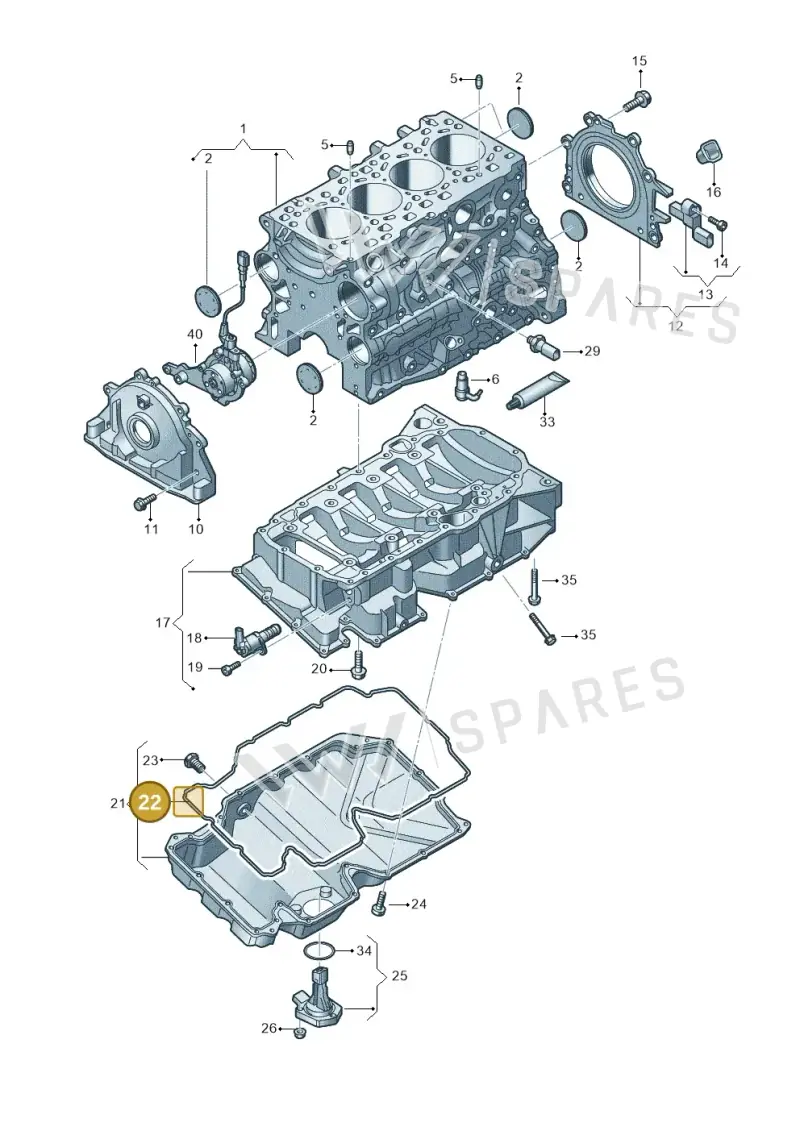 05L103609A — Audi A6 2.0 (2018-) diagram 849103350, position 22
