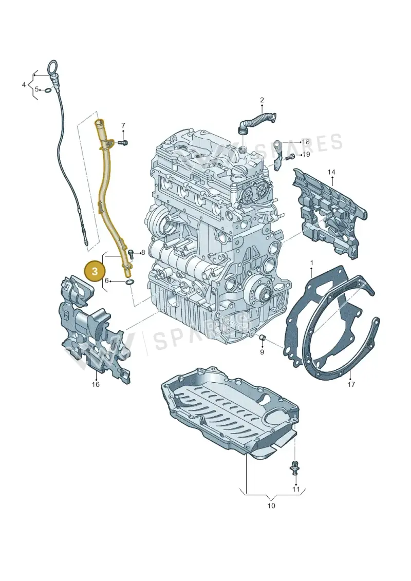 05L103634A — Audi A3 Sportback (2019-2021) diagram 596100800, position 3