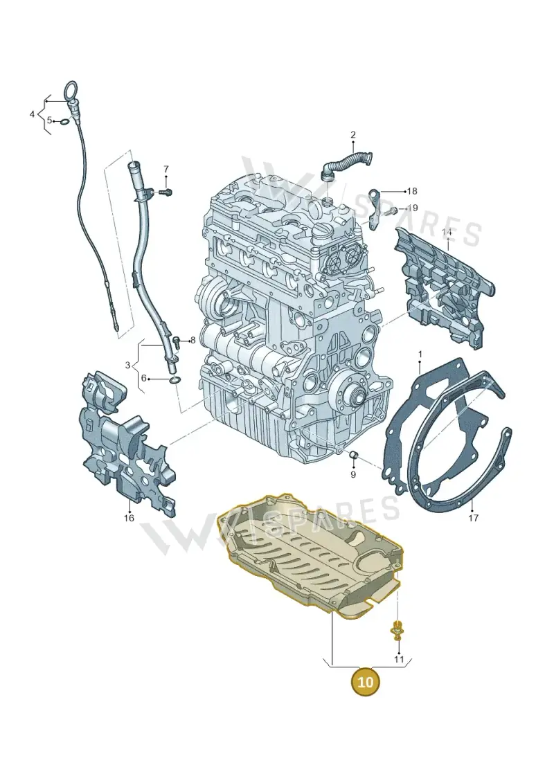 05L103660 — Audi A3 Sportback (2019-2021) diagram 596100800, position 10
