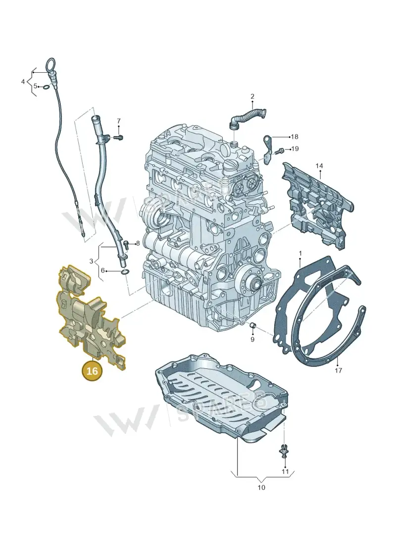 05L103954G — Audi A3 Sportback (2019-2021) diagram 596100800, position 16