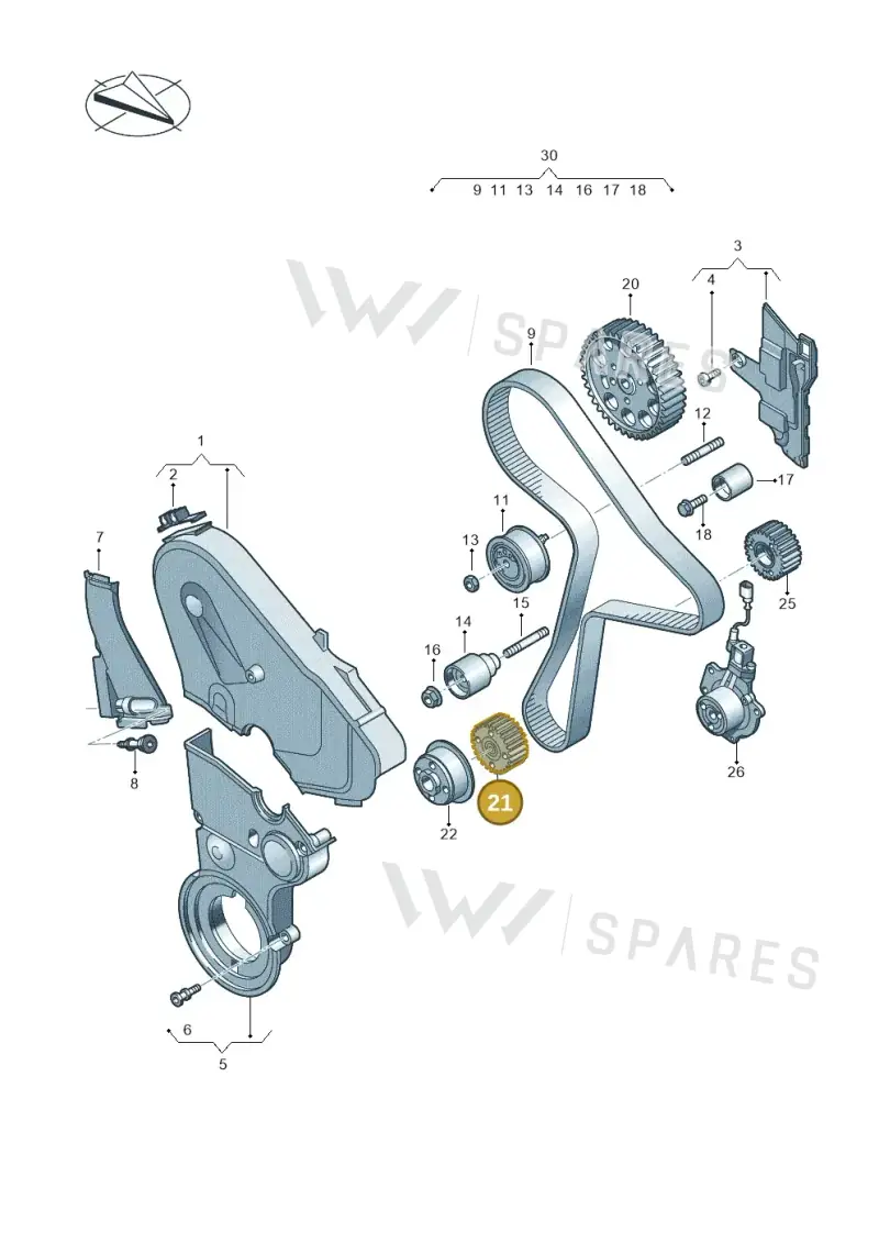 05L105263 — Audi Q3 quattro (2018-2019) diagram 803109820, position 21